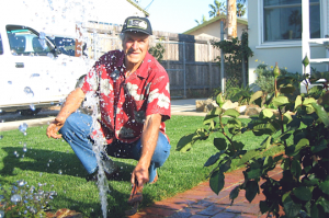 a tech doing a Sprinkler Repair in Bethesda